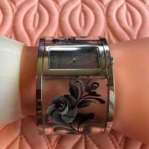 Von Dutch Black rose design watch bangle